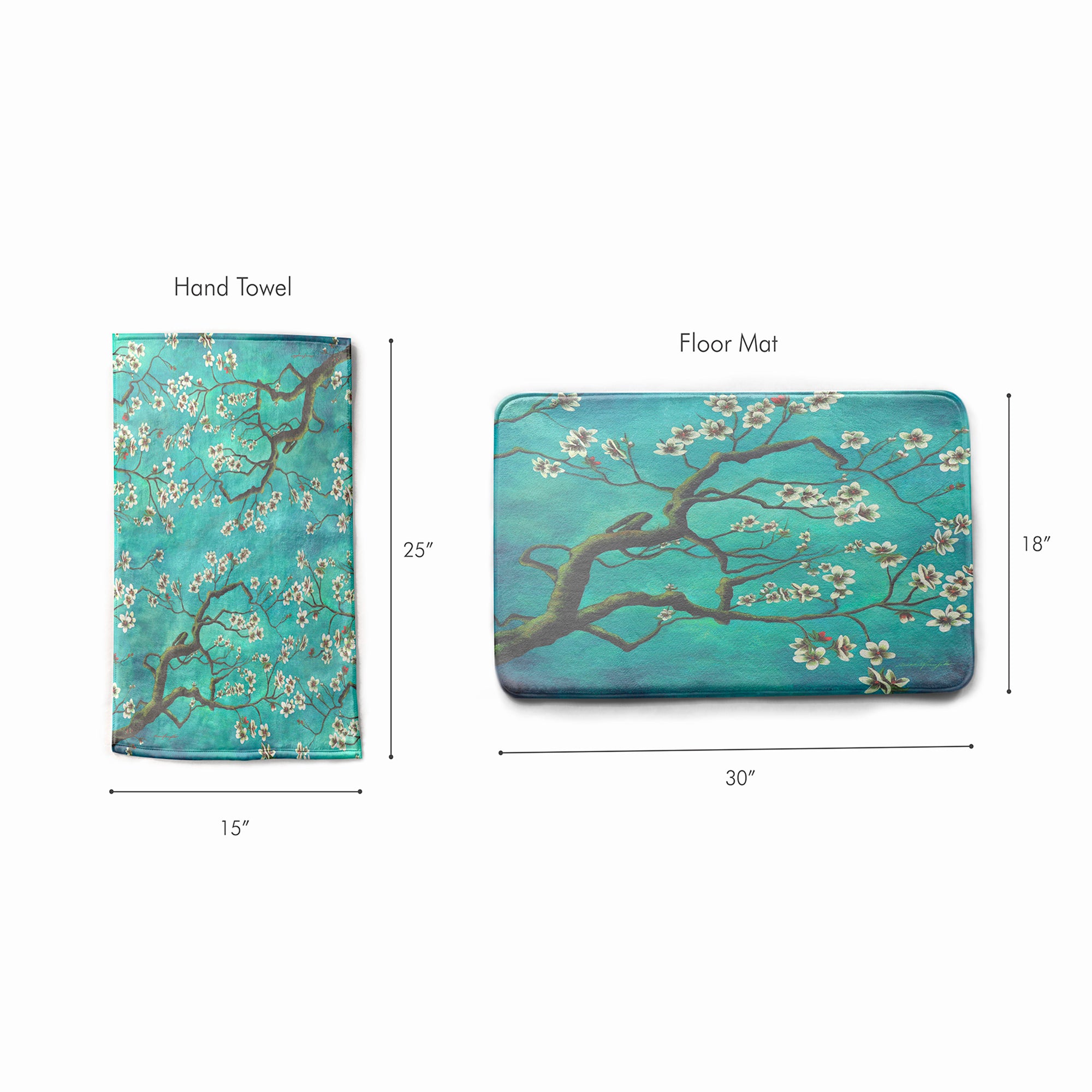 Red Anemone Bathroom Mat & Hand Towel 2 - Piece Set – ELEONORA FERRAGATTA
