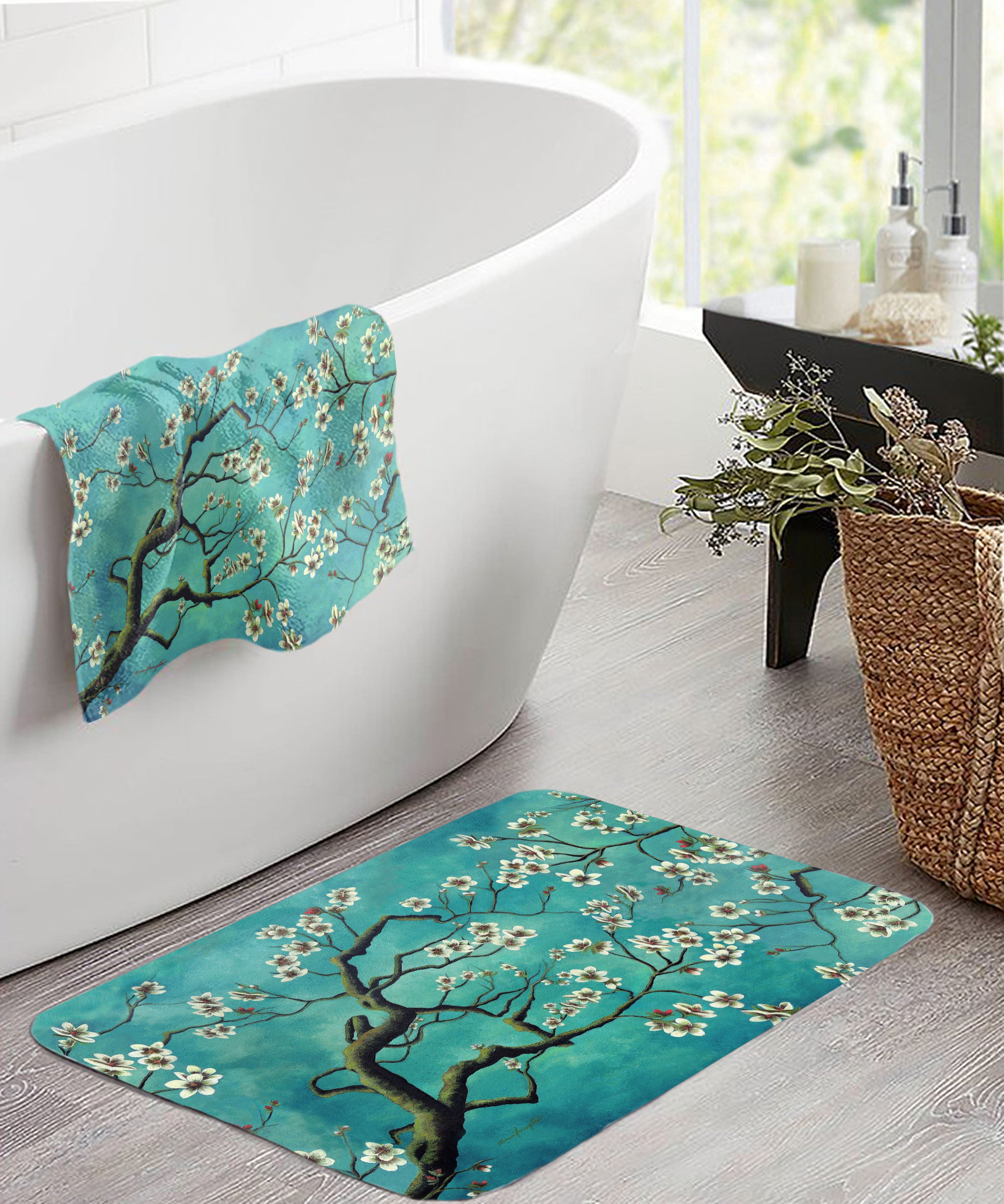 Flower Pots Kitchen Mat & Hand Towel 2 - Piece Set – ELEONORA FERRAGATTA