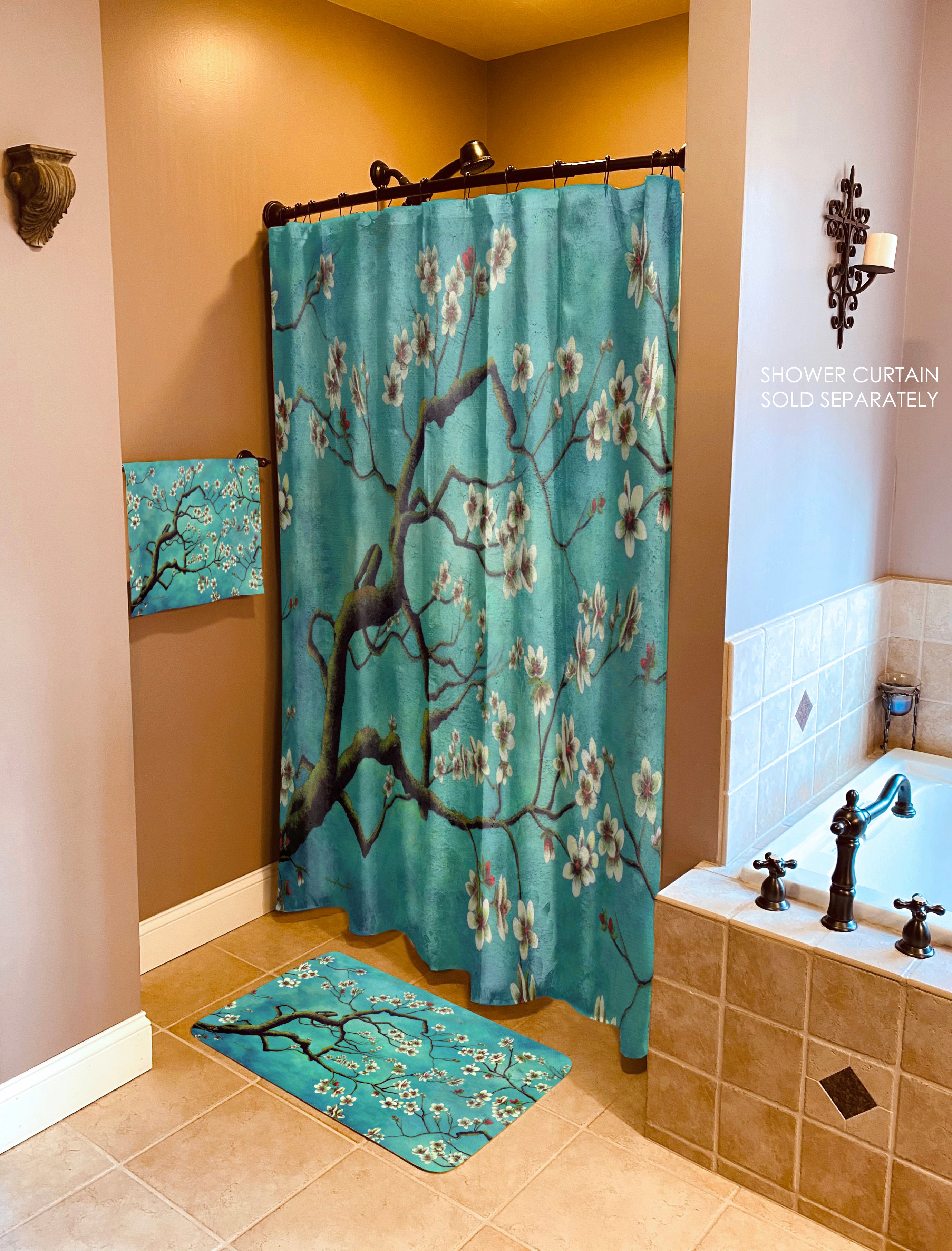 Almond Tree Bathroom Mat & Hand Towel 2 - Piece Set – ELEONORA FERRAGATTA