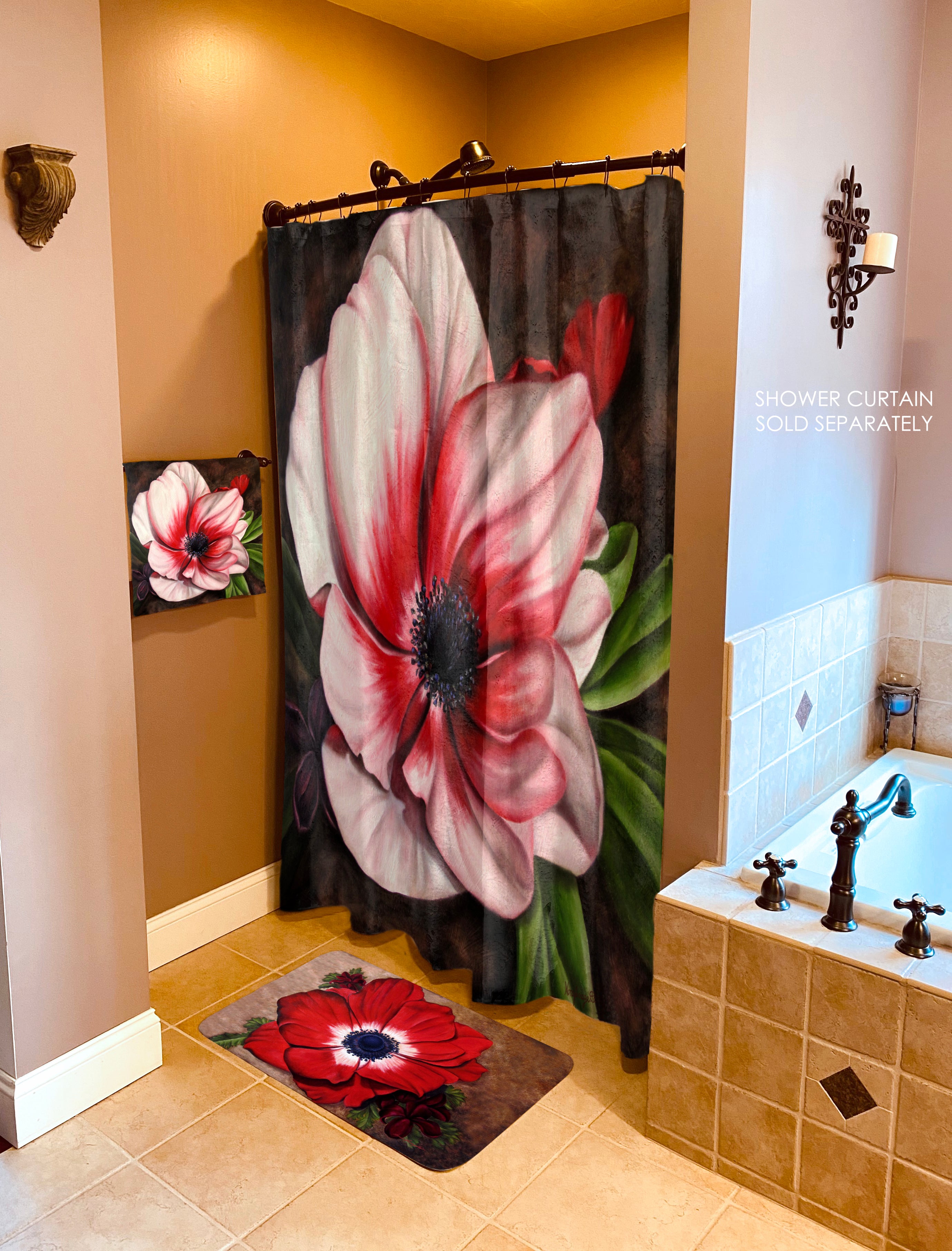 White Cosmos Bathroom Mat & Hand Towel 2 - Piece Set – ELEONORA FERRAGATTA